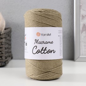 Пряжа "Macrame Cotton" 20% полиэстер, 80% хлопок 225м/250гр (793 серо-бежевый) 9464991