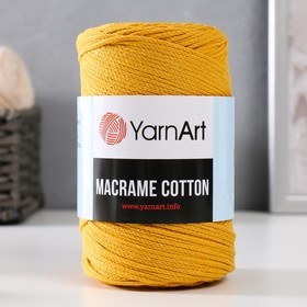 Пряжа "Macrame Cotton" 20% полиэстер, 80% хлопок 225м/250гр (796 желтый)