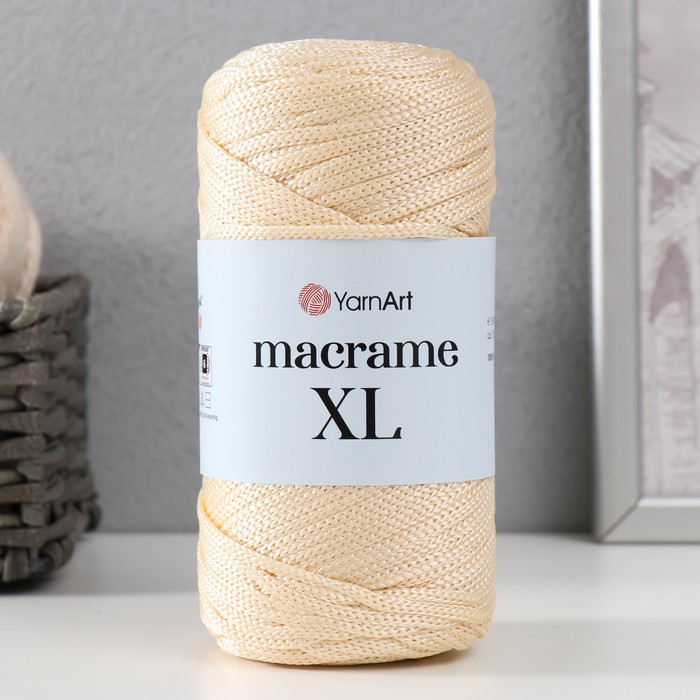 Пряжа "Macrame XL" 100% полиэстер 130м/250г (165 св.беж) - Фото 1