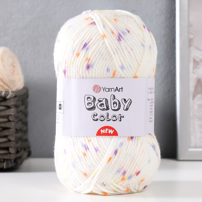 

Пряжа "Baby color" 100% акрил 150м/50гр (217 молочн-фиолет-синий)