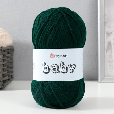 Пряжа для вязания спицами, крючком YarnArt, Baby, 100% акрил, 150 м/50 г, (590 т. зелёный)