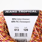 Пряжа "Jeans Tropical" 55% хлопок, 45% полиакрил 160м/50гр (613 желтый-бордо) - Фото 4