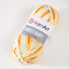 Пряжа для вязания спицами, крючком YarnArt, Sweet Baby, 100% акрил, 300 м/100 г, (902 жёлтый белый салат) 9465081 - фото 1678948