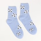 Носки женские "Мишки", цвет голубой, размер 23-25 - фото 805233859