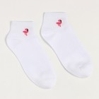Носки женские укороченные " Фламинго", цвет белый, размер 23-25 - Фото 2