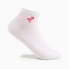 Носки женские укороченные " Фламинго", цвет белый/розовый, размер 23-25 - фото 10231587