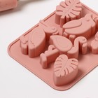 Форма для выпечки Доляна «Тропики», силикон, 18×14×2,5 см, цвет розовый - Фото 3