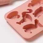 Форма для выпечки Доляна «Тропики», силикон, 18×14×2,5 см, цвет розовый - Фото 4