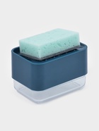 Дозатор для моющего средства с подставкой для губки Raccoon, губка в комплекте, синий - Фото 1