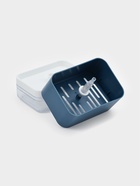 Дозатор для моющего средства с подставкой для губки Raccoon, губка в комплекте, синий - Фото 5