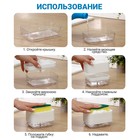 Дозатор для моющего средства с подставкой для губки Raccoon, губка в комплекте, синий - Фото 4