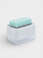 Дозатор для моющего средства с подставкой для губки Raccoon, губка в комплекте, белый - Фото 1