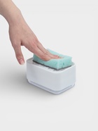 Дозатор для моющего средства с подставкой для губки Raccoon, губка в комплекте, белый - Фото 4