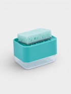 Дозатор для моющего средства с подставкой для губки Raccoon, губка в комплекте, бирюзовый - Фото 3