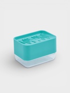 Дозатор для моющего средства с подставкой для губки Raccoon, губка в комплекте, бирюзовый - Фото 1