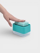 Дозатор для моющего средства с подставкой для губки Raccoon, губка в комплекте, бирюзовый - Фото 7