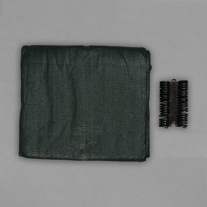Сетка затеняющая, 5 × 4 м, плотность 80 г/м², зелёная, в наборе 19 клипс - фото 1907622065