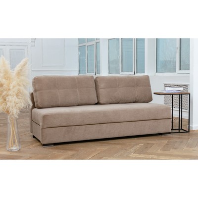 Диван прямой «Кардинал», без локтей, механизм еврокнижка, НПБ, велюр, цвет selfie latte