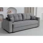 Прямой диван «Кардинал», подлокотники с МДФ, механизм тик-так, НПБ, цвет selfie grey - Фото 1