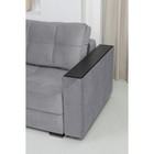 Прямой диван «Кардинал», подлокотники с МДФ, механизм тик-так, НПБ, цвет selfie grey - Фото 5