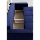 Прямой диван «Кардинал», подлокотники с МДФ, механизм тик-так, НПБ, цвет selfie deep blue - Фото 3