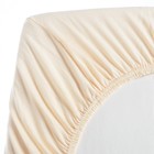 Трикотажная простыня на резинке, размер 120х200х25см, цвет бежевый кулирка, 120г/м, 100% хлопок - фото 37569154