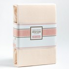 Трикотажная простыня на резинке, размер 120х200х25см, цвет бежевый кулирка, 120г/м, 100% хлопок - фото 37569155