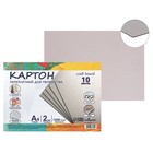 Картон переплетный А4 (210 х 297 мм), набор 10 листов, 2.0 мм, 1250 г/м2, серый, в пакете, Calligrata - фото 9827207