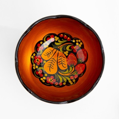 Салатник деревянный хохлома «Резной», 15-16×7 см