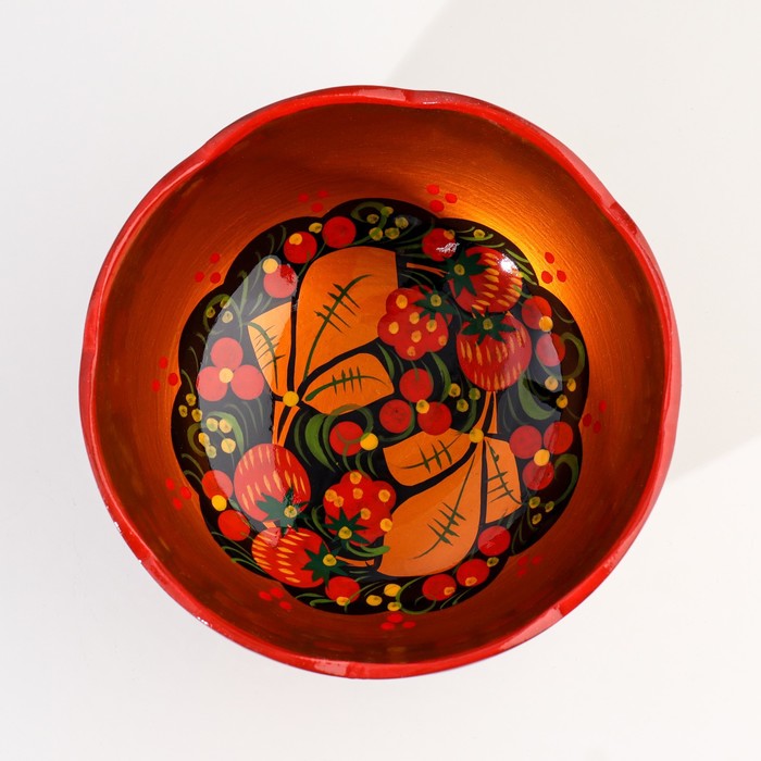 Салатник, резной, 15-16×7 см, хохлома - фото 1896511816