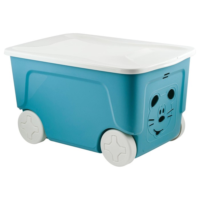 Детский ящик для игрушек COOL, на колёсах 50 литров, цвет синий колокольчик - Фото 1