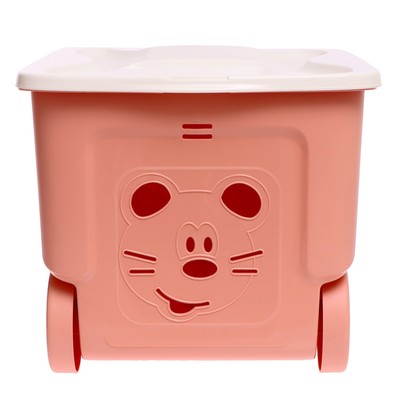 Детский ящик для игрушек COOL, на колёсах, 50 л, цвет персиковая карамель