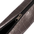 Пенал-тубус для кистей, мягкий, 355 х 65 мм, 7К37, кожзам, принт рептилия, полуматовый, серый - фото 24339703