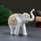 Фигура "Слон" белый с золотом - фото 319254119