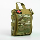 Аптечка тактическая-подсумок, камуфляж мультикам, 16×18 см, зелёная - Фото 3