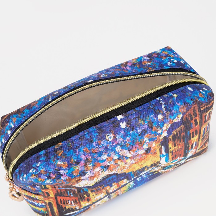 Косметичка на молнии, цвет синий/разноцветный 33082