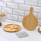 Набор посуды Доляна, менажница d=20 см, разделочная доска 25×17×1,2, подставка под кружку в подарок - фото 24997167