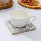 Набор посуды Доляна, менажница d=20 см, разделочная доска 25×17×1,2, подставка под кружку в подарок - фото 24997172