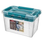 Ящик универсальный GRAND BOX, цвет голубой, с замками и вставкой-органайзером, 6,65 л . - фото 71271891
