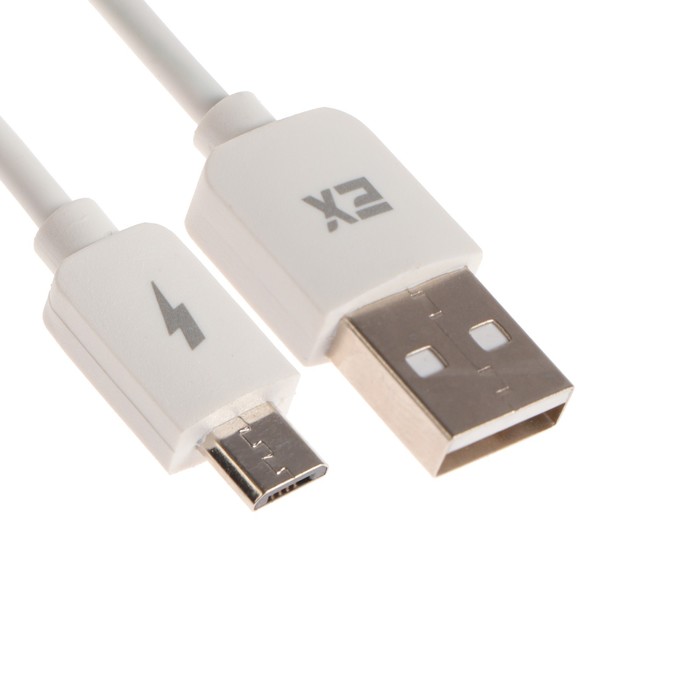 Кабель Exployd EX-K-998, microUSB - USB, 2.1 А, 1 м, силиконовая оплетка, белый - Фото 1