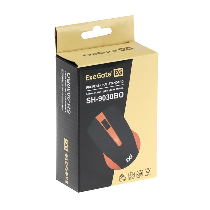 Мышь ExeGate Professional Standard SH-9030BO, проводная, оптическая, 1200 dpi, USB, чёрная - фото 51316151