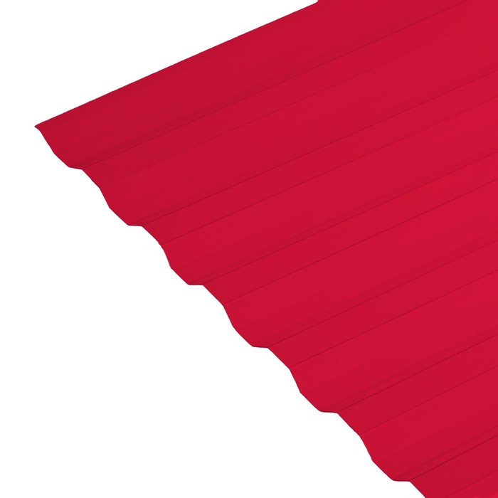 Поликарбонат монолитный, кровельный, трапеция 0.8 мм, 2 × 1,05 м, красный - Фото 1