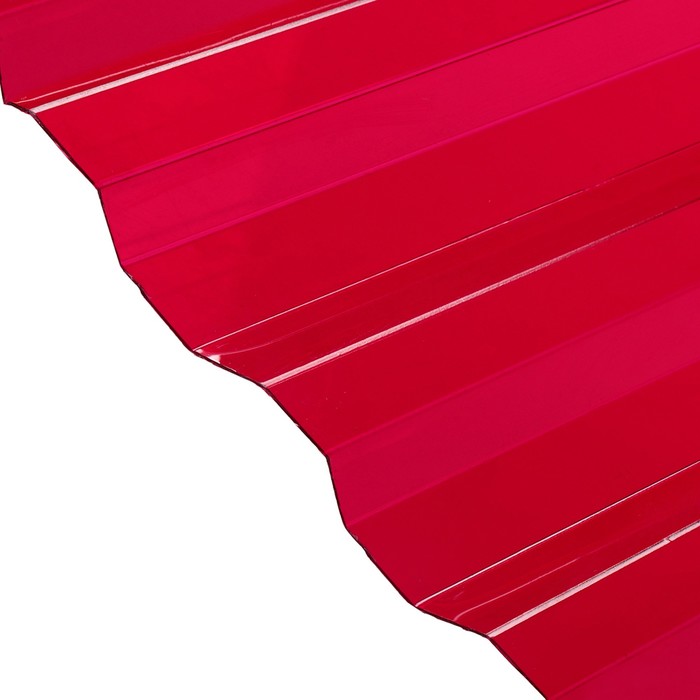 Поликарбонат монолитный, кровельный, трапеция 0.8 мм, 2 × 1,05 м, красный - фото 1888503523