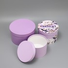 Набор шляпных коробок 3 в 1, упаковка подарочная, «Лавандовый», 18 х 18 х 13‒25 х 25 х 15 см - фото 22005209