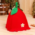 Набор банный женский "Ягодка" (шапка+рукавица+коврик) - Фото 4