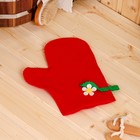 Набор банный женский "Ягодка" (шапка+рукавица+коврик) - Фото 7