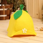 Набор банный женский "Лимончик" (шапка+рукавица+коврик) - Фото 4