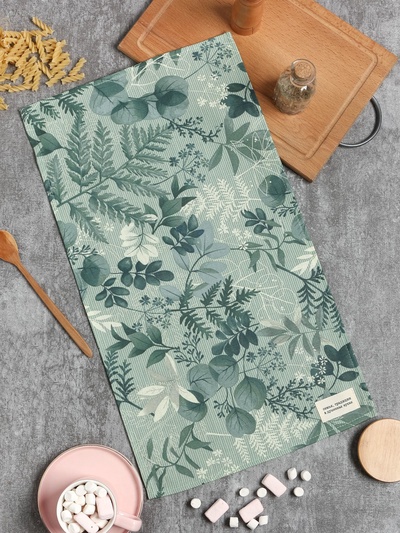 Кухонное полотенце «Доляна. Лесная прохлада», 33×60 см, 50% хлопок, 50% п/э, рогожка 158 г/м²