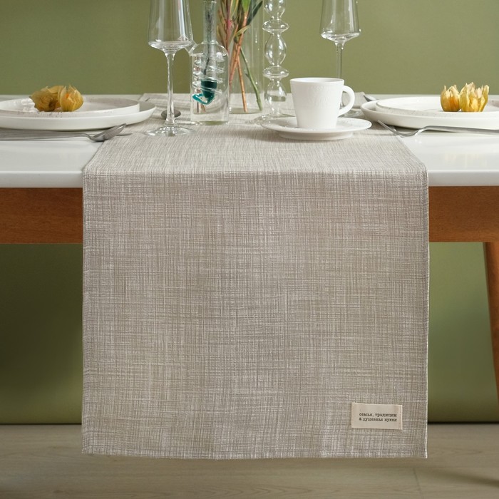 Дорожка Доляна «Душевная кухня» 40×146 см, 50% хлопок, 50% п/э, рогожка 158 г/м² - Фото 1