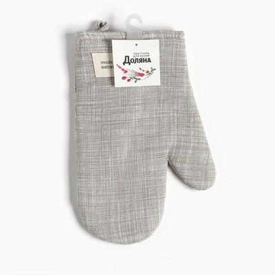 Варежка - прихватка «Доляна. Душевная кухня», 20×28 см, 50% хлопок, 50% п/э, рогожка 158 г/м²